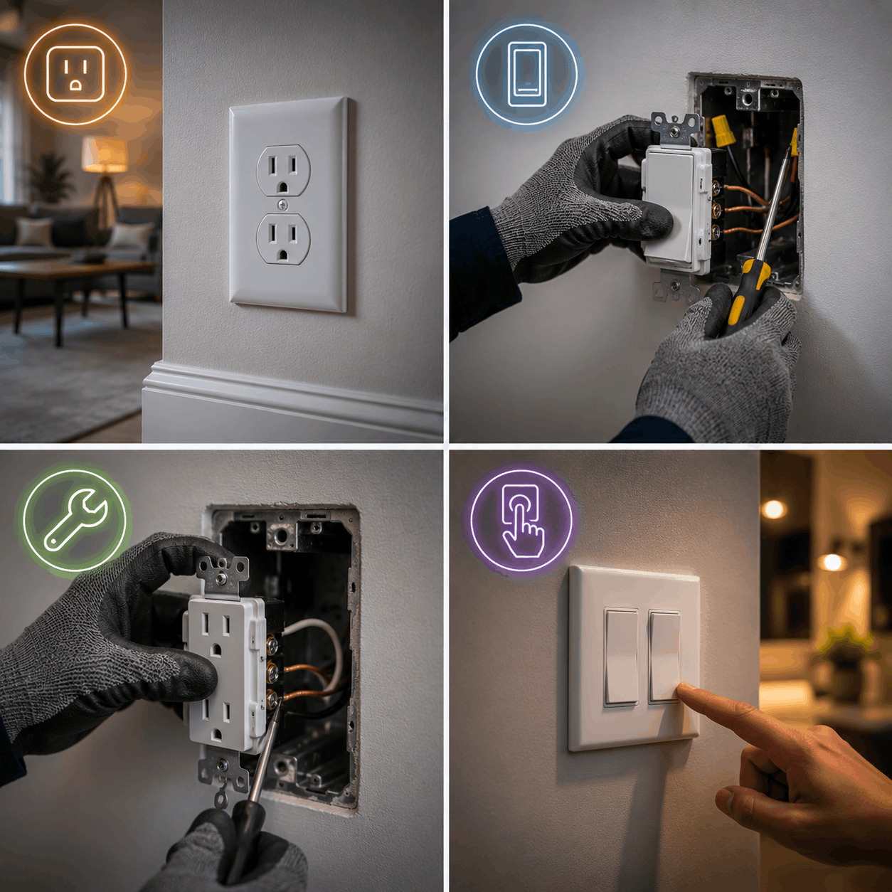 Tomas eléctricas e interruptores